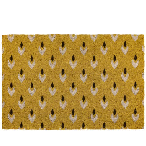 Ikat Coir Doormat - Ochre