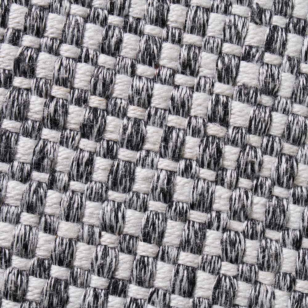 Indoor/Outdoor Graphite and White Basket Weave Design Cushion - Duck Barn Interiors