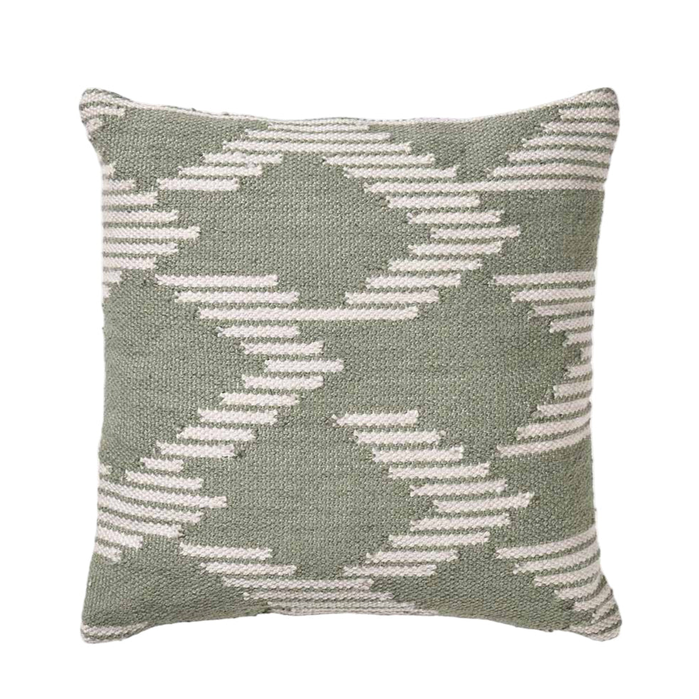 Indoor/Outdoor Sage and White Chevron Design Scatter Cushion1 - Duck Barn Interiors