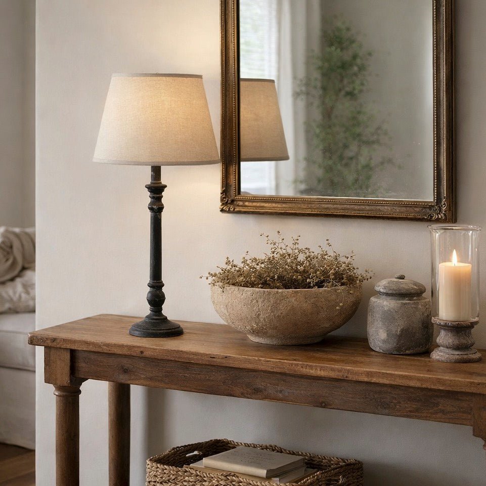 Isca Stem Table Lamp With Linen Shade1 - Duck Barn Interiors