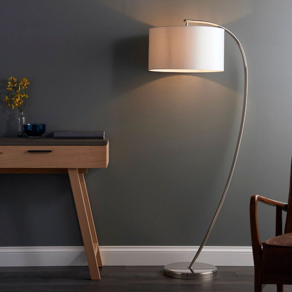 Josephine Floor Lamp - Bright Nickel1 - Duck Barn Interiors