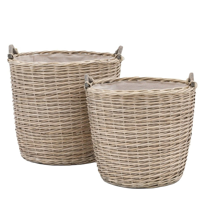 Jumbo Grey Wicker Baskets - Set of 21 - Duck Barn Interiors