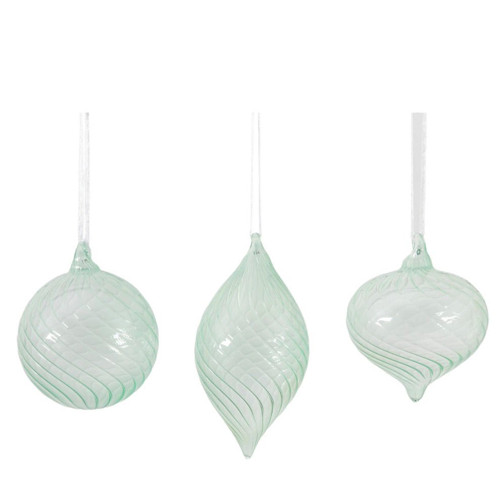 Kalina Glass Green Baubles - Set of 31 - Duck Barn Interiors