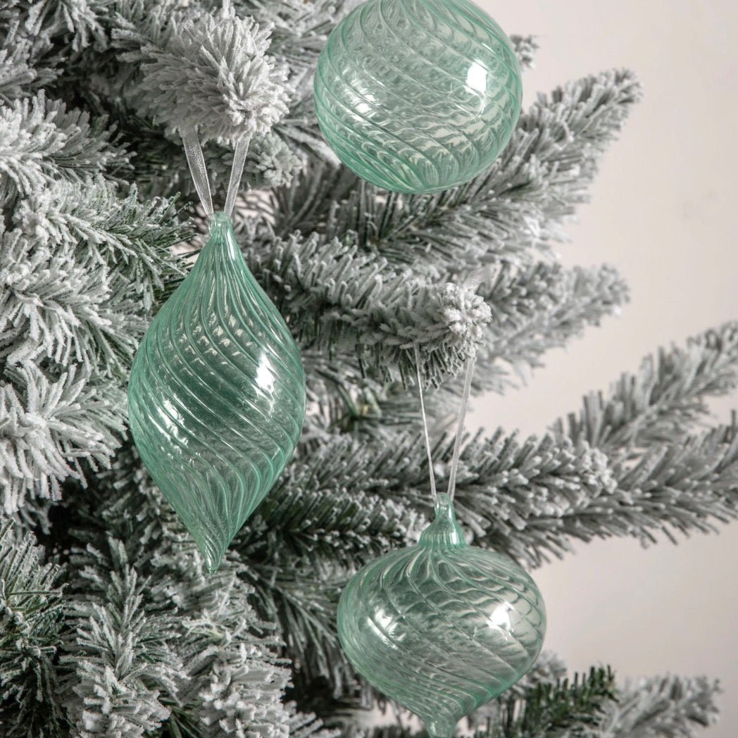 Kalina Glass Green Baubles - Set of 32 - Duck Barn Interiors