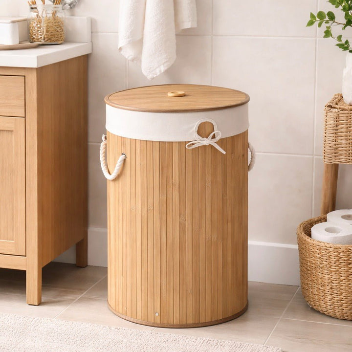 Kankyo Natural Round Laundry Hamper1 - Duck Barn Interiors