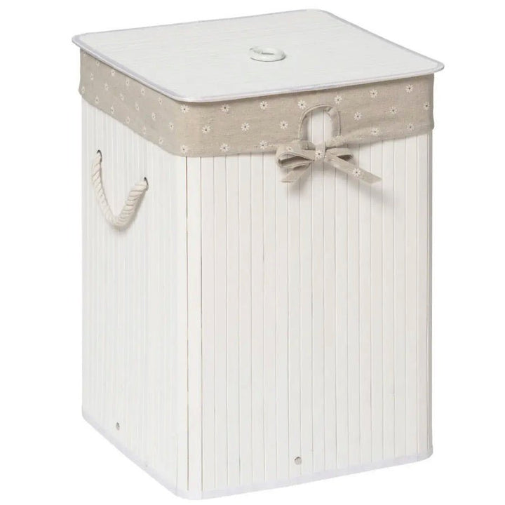 Kankyo White Square Laundry Hamper1 - Duck Barn Interiors