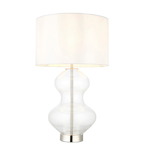 Kelda Bright Nickel Table Lamp - Clear