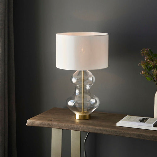 Kelda Bright Nickel Table Lamp - Clear