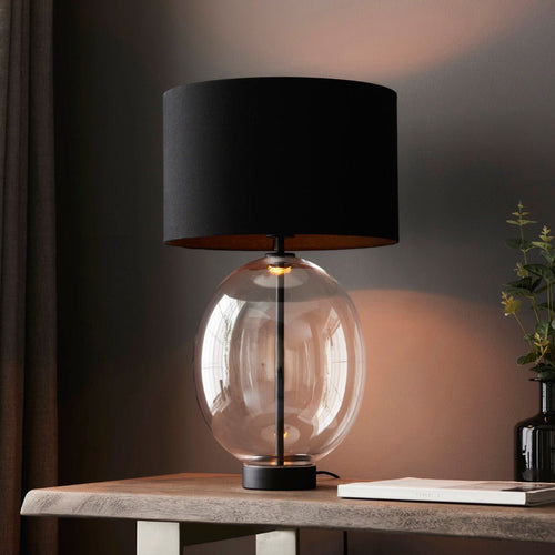 Kelda Oval Table Lamp - Black