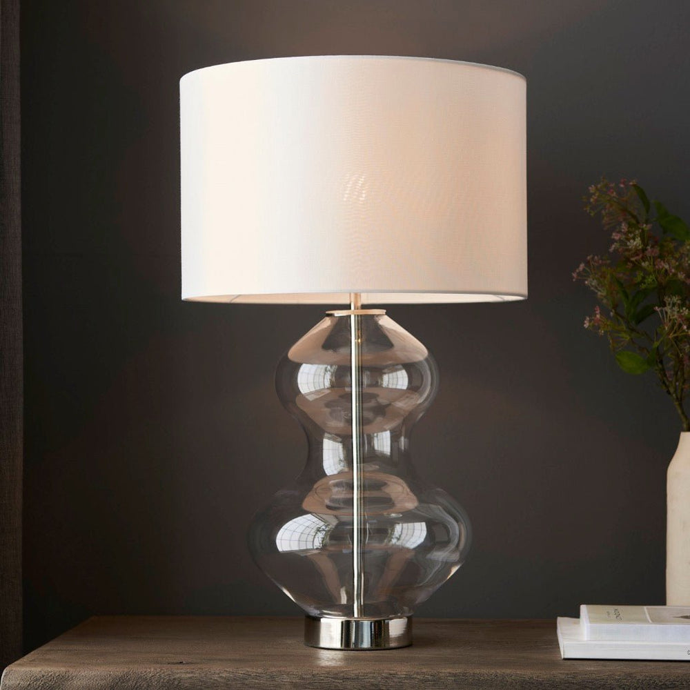 Kelda Satin Brass Table Lamp - Clear1 - Duck Barn Interiors