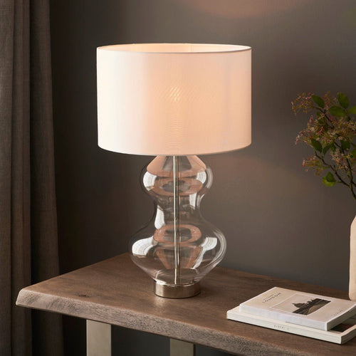 Kelda Satin Brass Table Lamp - Clear