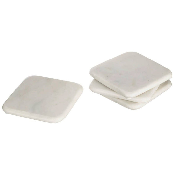 Kindia Set of 4 Off White Square Marble Coasters2 - Duck Barn Interiors