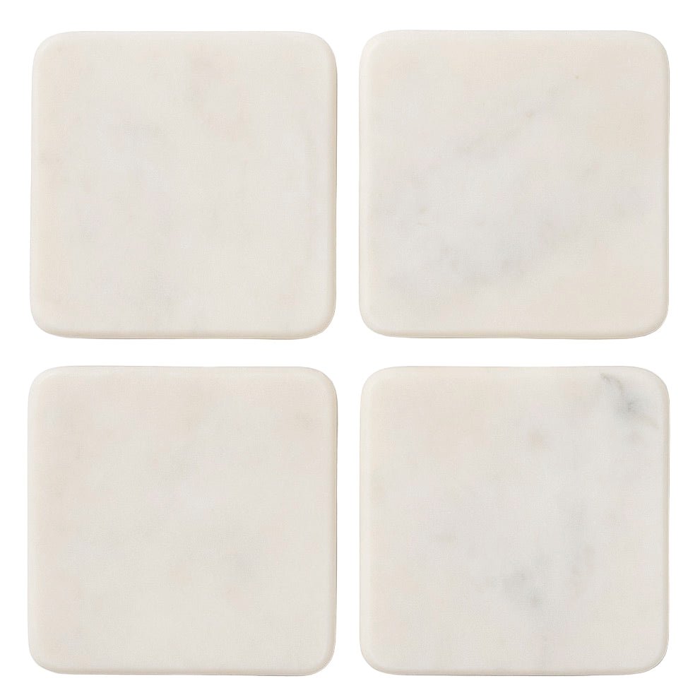 Kindia Set of 4 Off White Square Marble Coasters1 - Duck Barn Interiors