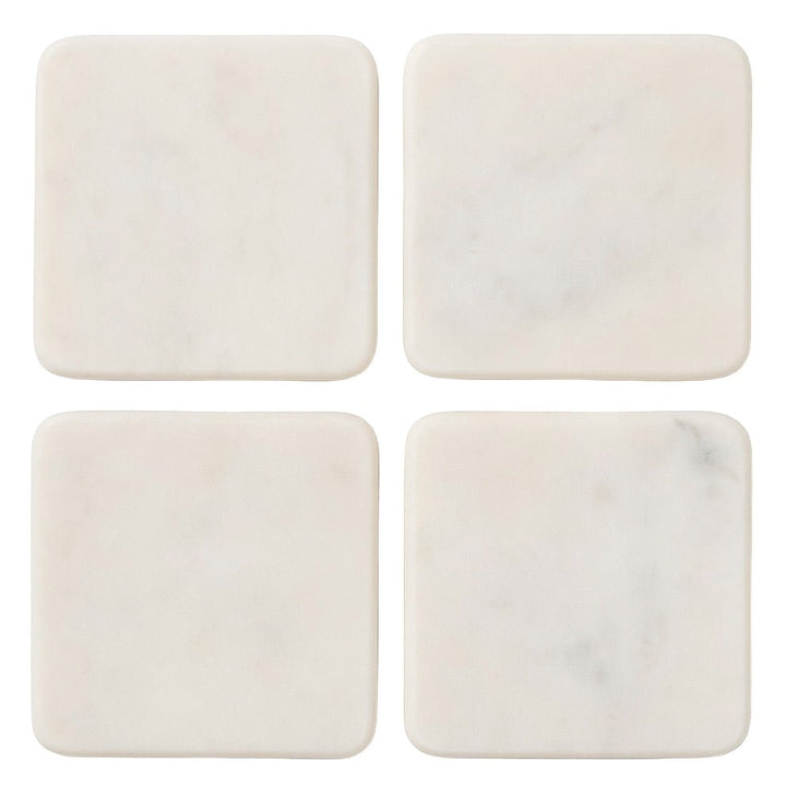 Kindia Set of 4 Off White Square Marble Coasters1 - Duck Barn Interiors
