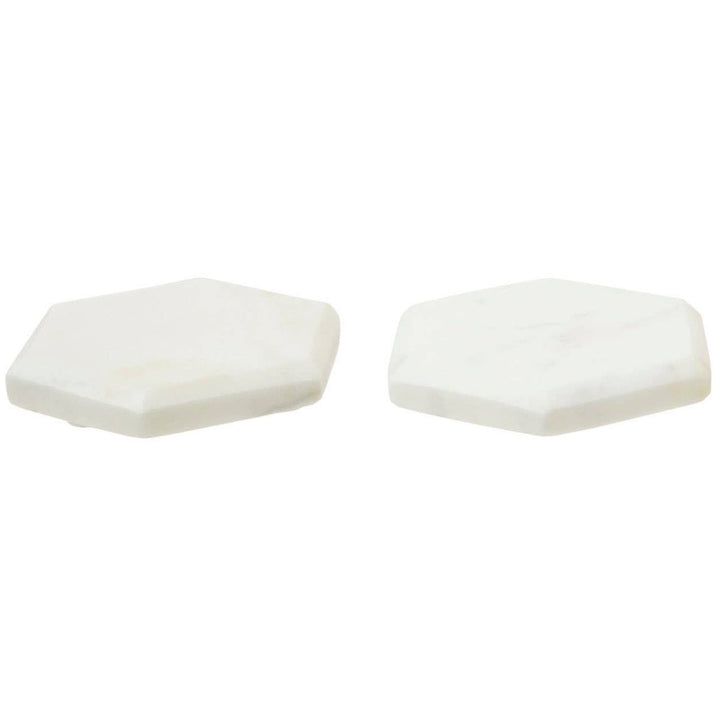 Kindia Set of 4 White Marble Hexagonal Coasters3 - Duck Barn Interiors
