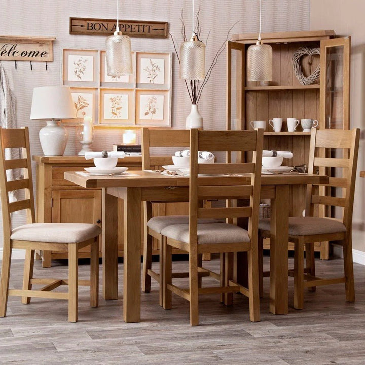 Kirdford Oak Butterfly Extending Table - 1m2 - Duck Barn Interiors