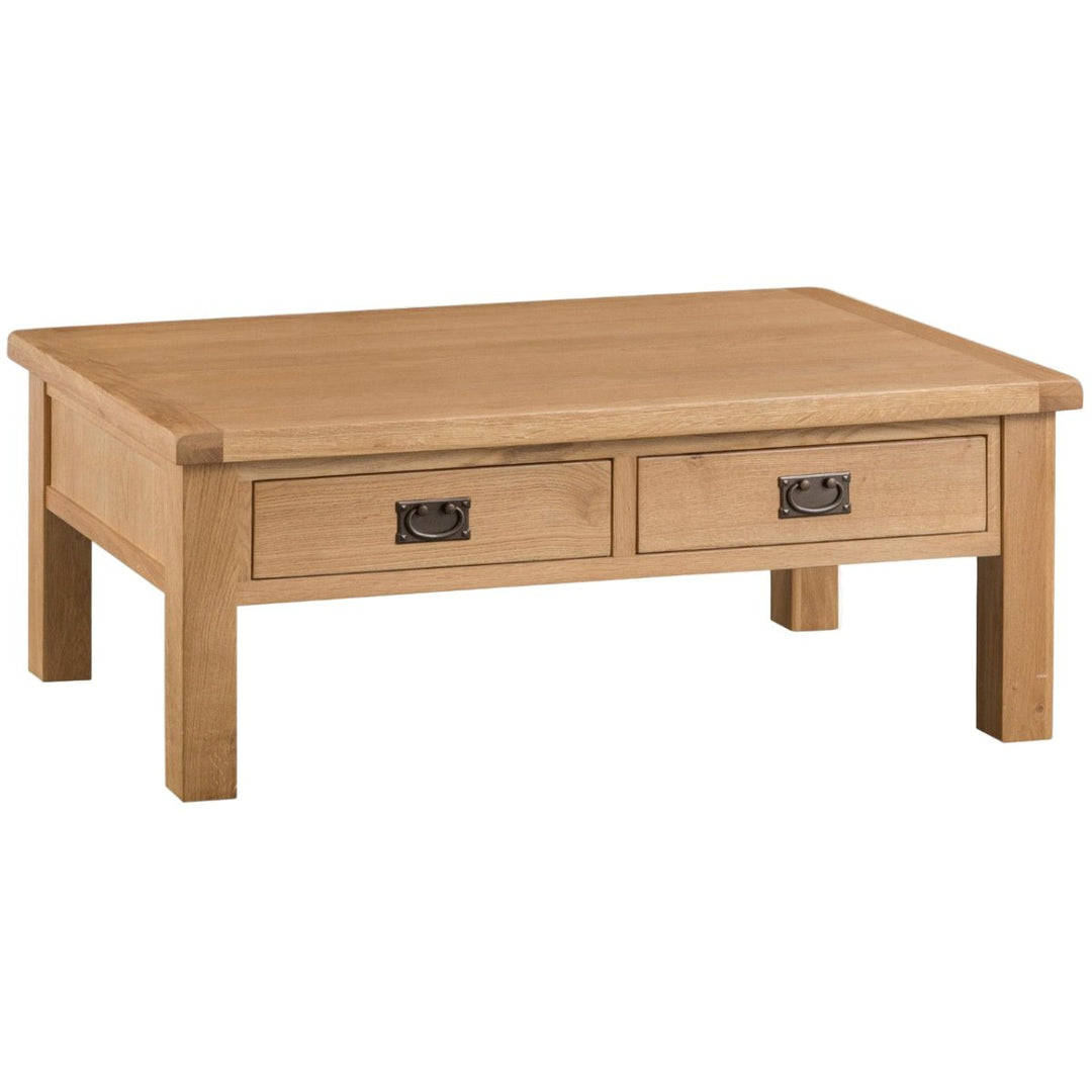 Kirdford Oak Coffee Table with 2 Drawers1 - Duck Barn Interiors