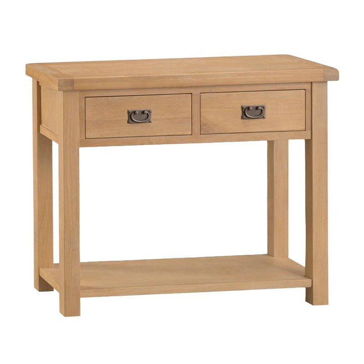 Kirdford Oak Console Table with Drawers1 - Duck Barn Interiors