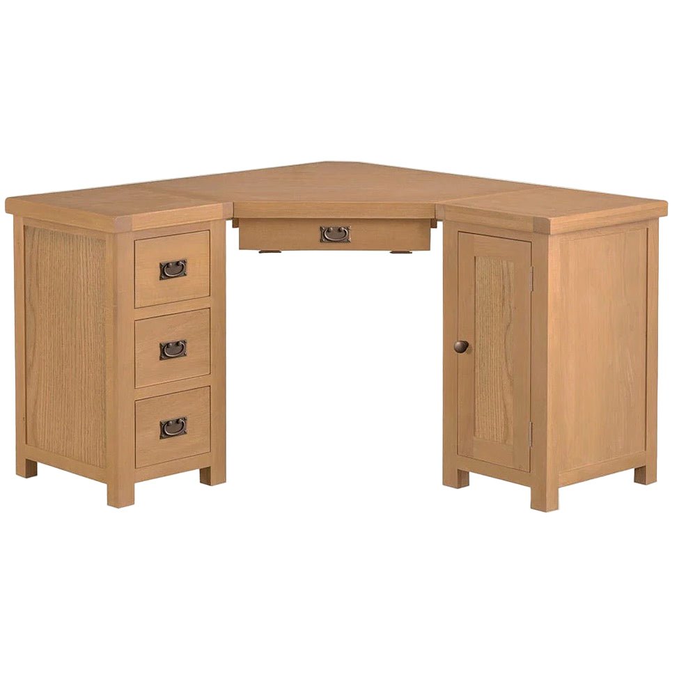 Kirdford Oak Corner Computer Desk1 - Duck Barn Interiors