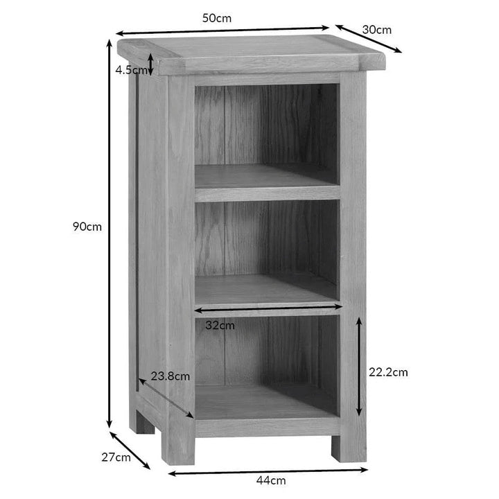 Kirdford Oak Small Narrow Bookcase11 - Duck Barn Interiors