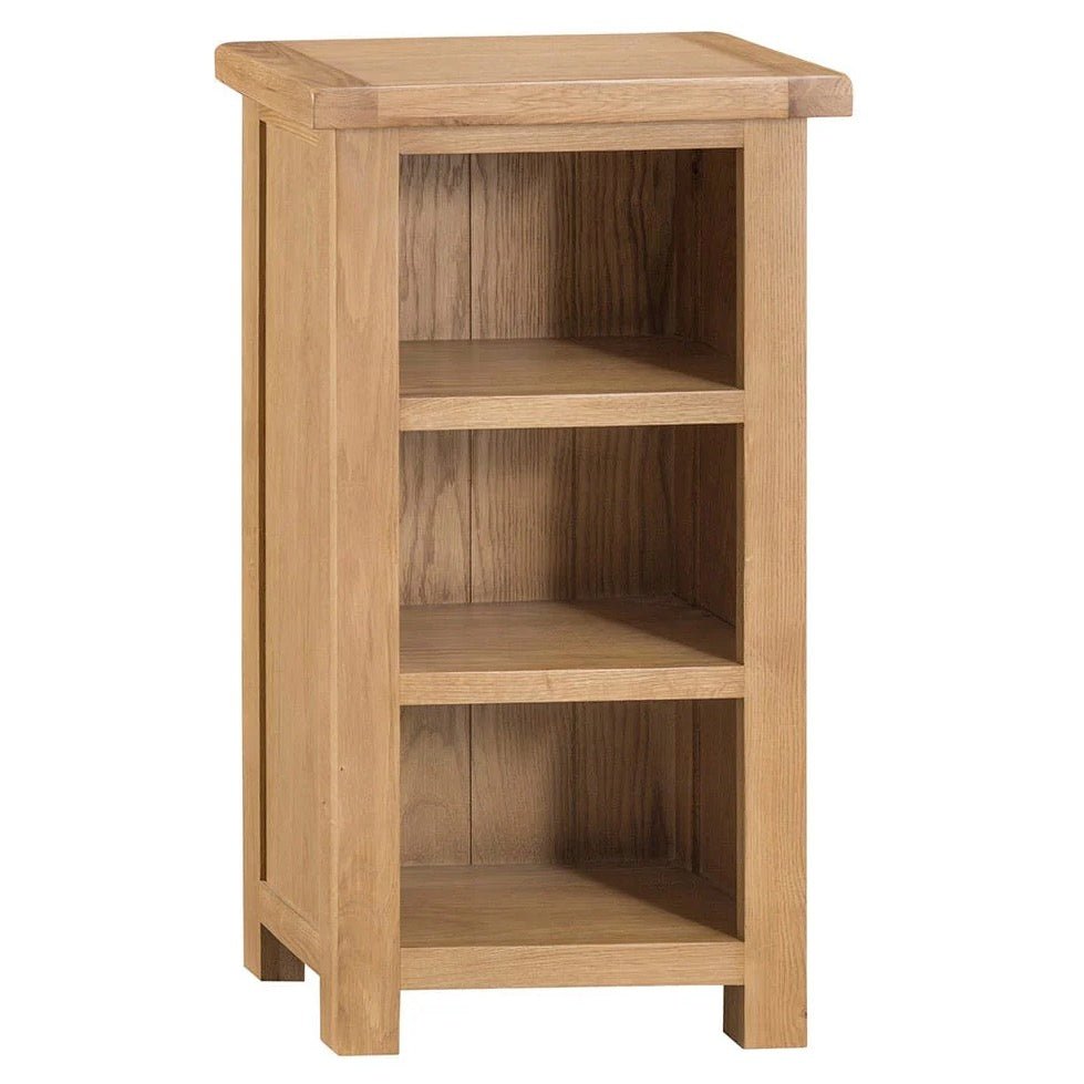 Kirdford Oak Small Narrow Bookcase1 - Duck Barn Interiors