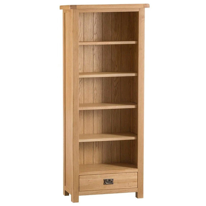 Kirdford Oak Tall Wooden Bookcase1 - Duck Barn Interiors