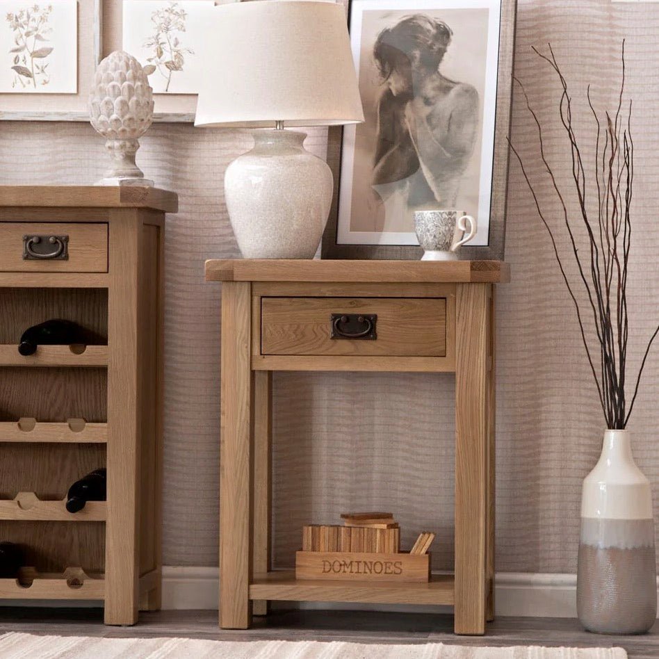 Kirdford Oak Telephone Table2 - Duck Barn Interiors