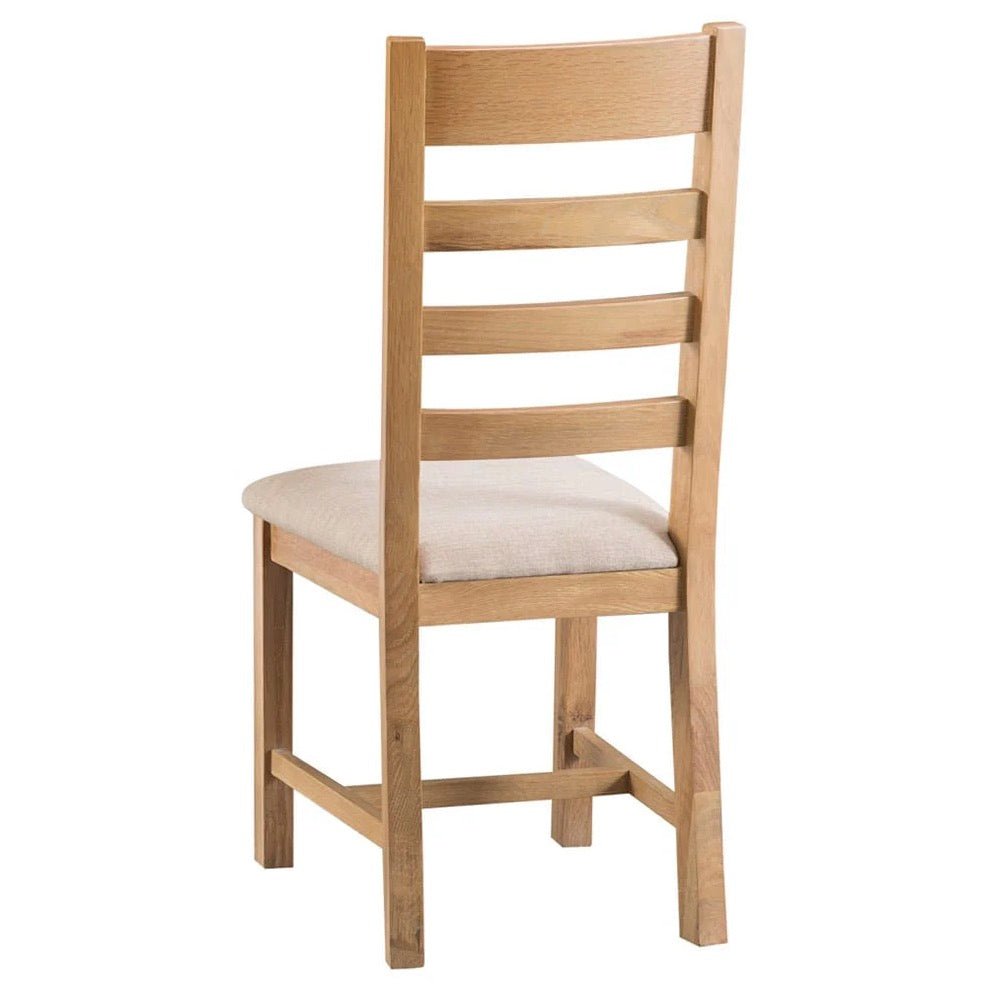 Kirdford Oak Upholstered Ladder Back Chair (Pair)4 - Duck Barn Interiors