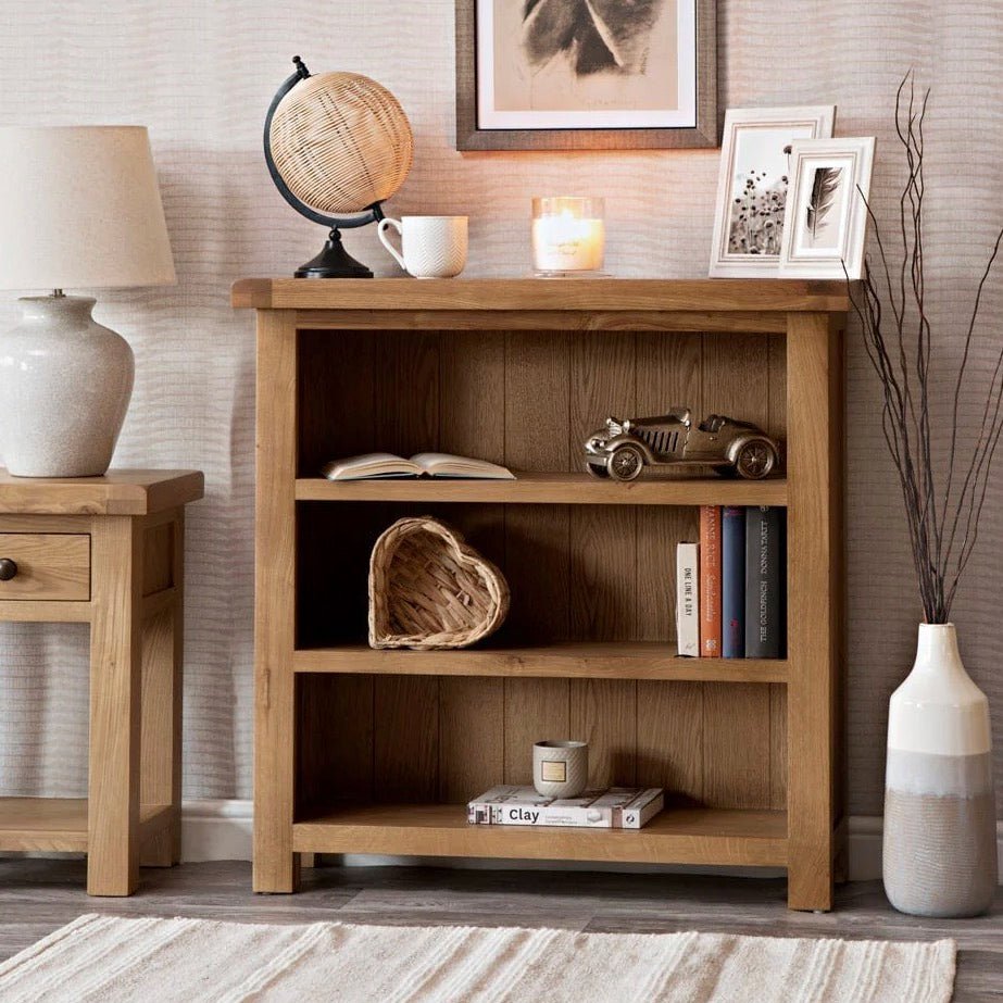 Kirdford Oak Wooden Small Bookcase1 - Duck Barn Interiors