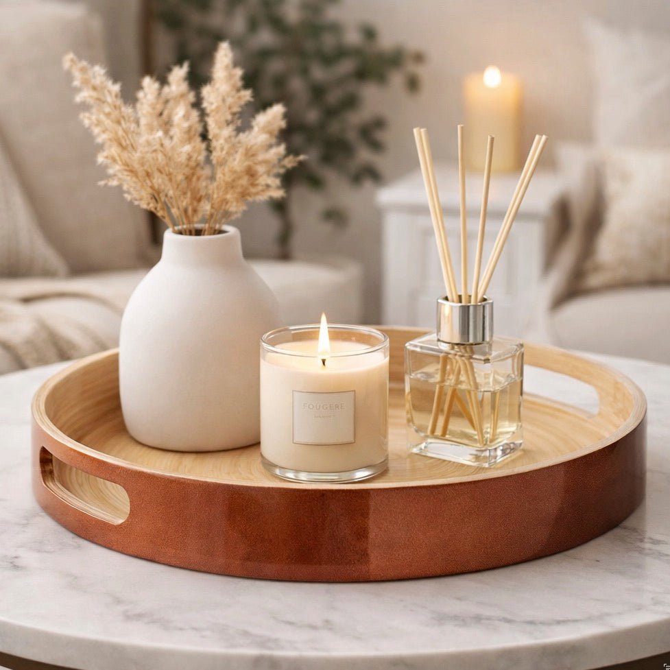 Kyoto Small Round Rose Gold Serving Tray1 - Duck Barn Interiors