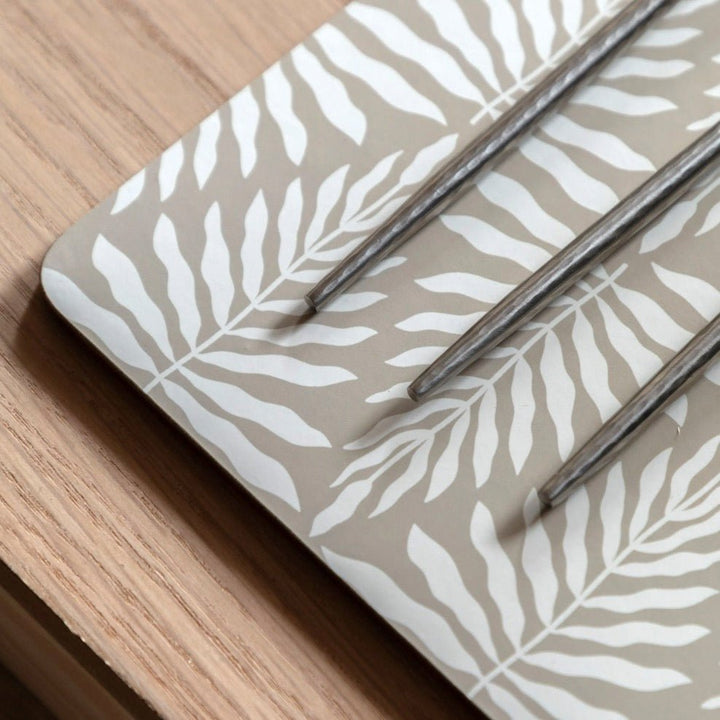 Leaf ZigZag Ecru Placemat and Coaster Set3 - Duck Barn Interiors