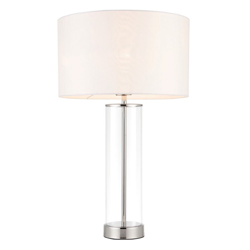 Lessina Bright Nickel and Clear Table Lamp2 - Duck Barn Interiors