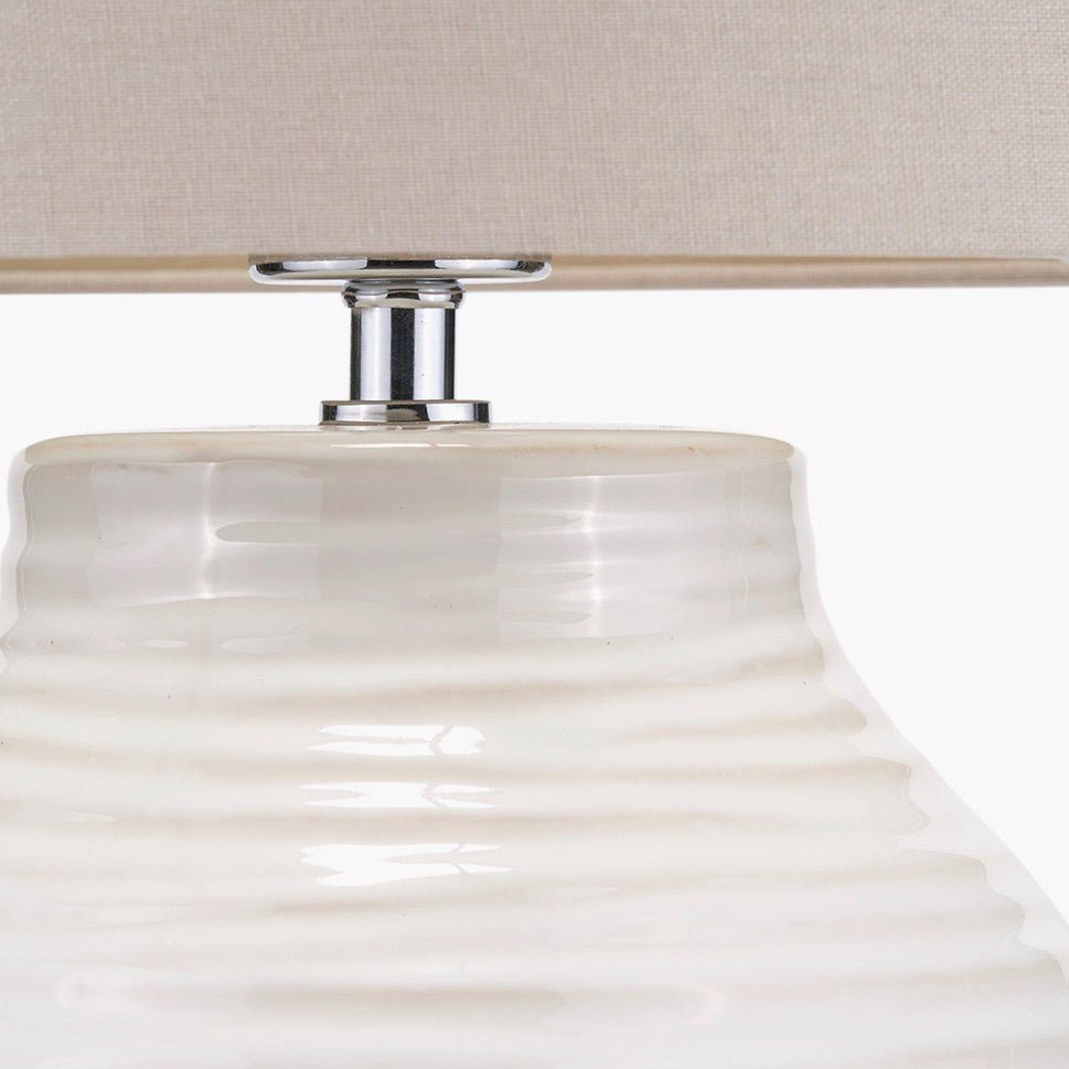 Linnea Grooved Ceramic Floor Lamp - White5 - Duck Barn Interiors