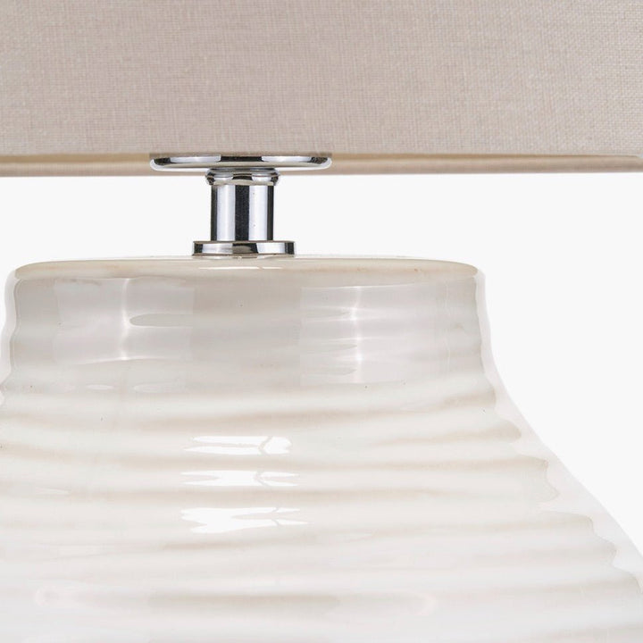 Linnea Grooved Ceramic Floor Lamp - White5 - Duck Barn Interiors