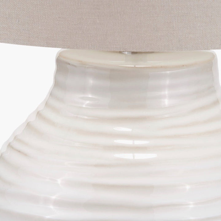 Linnea Grooved Ceramic Floor Lamp - White4 - Duck Barn Interiors