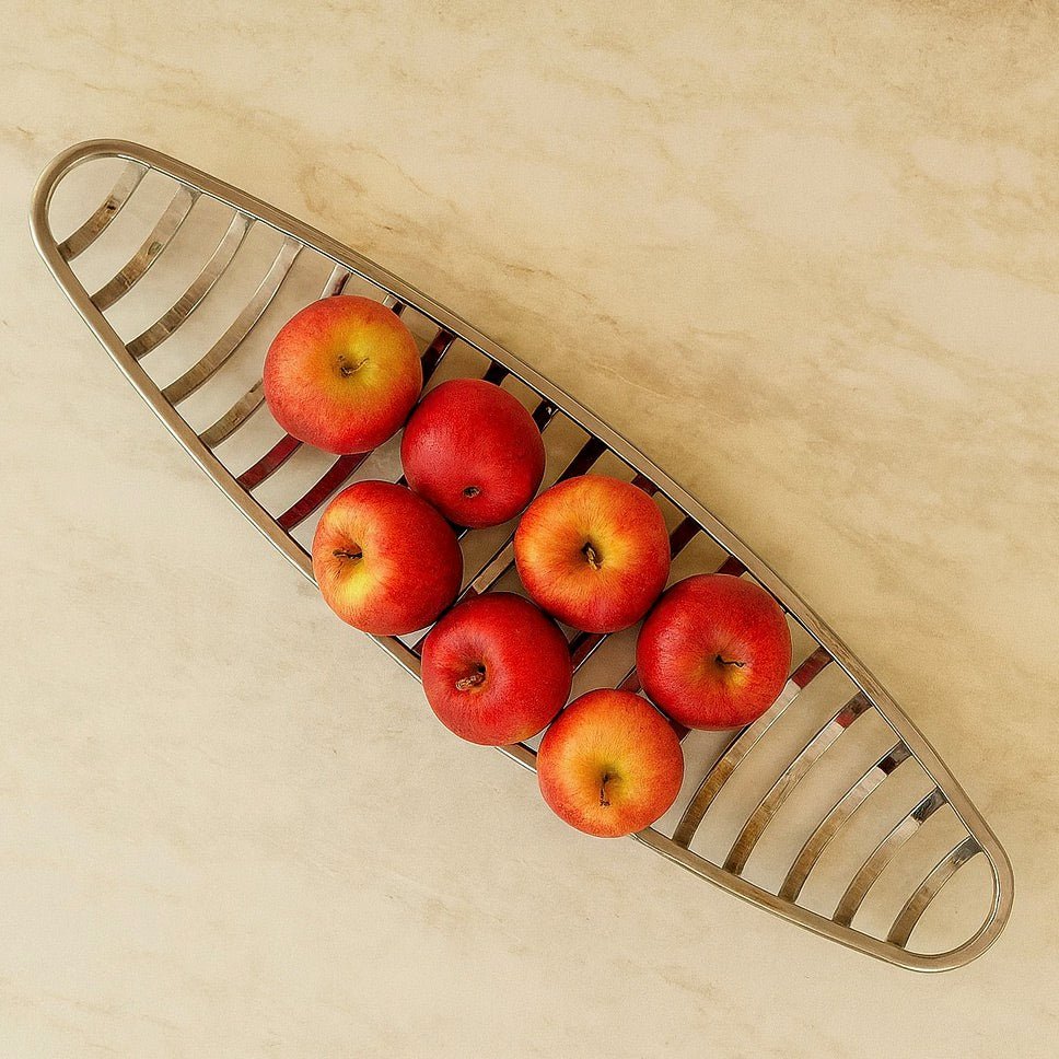Long Boat Stainless Serving Platter1 - Duck Barn Interiors