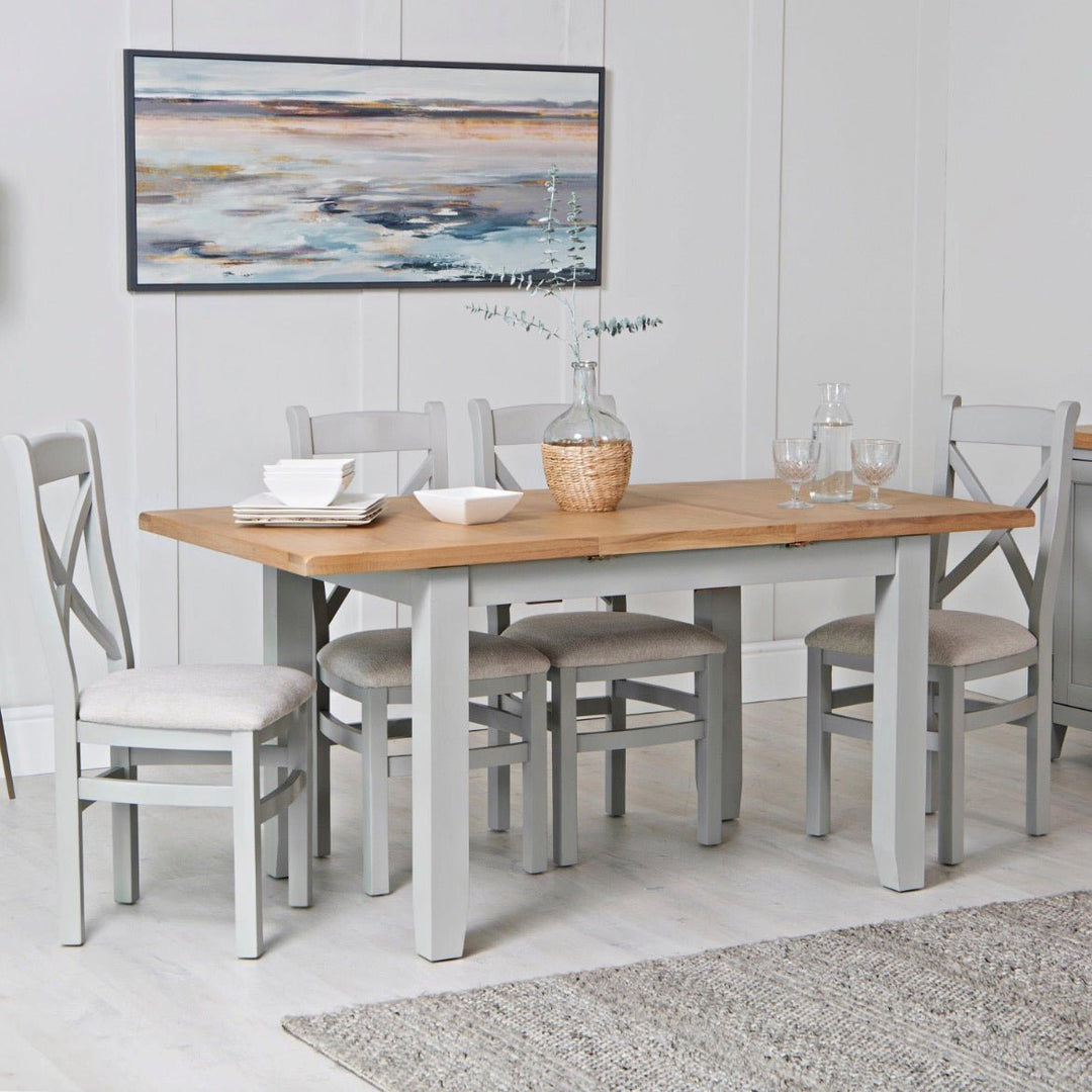 Loxhill Grey 1.2m Butterfly Extending Dining Table3 - Duck Barn Interiors