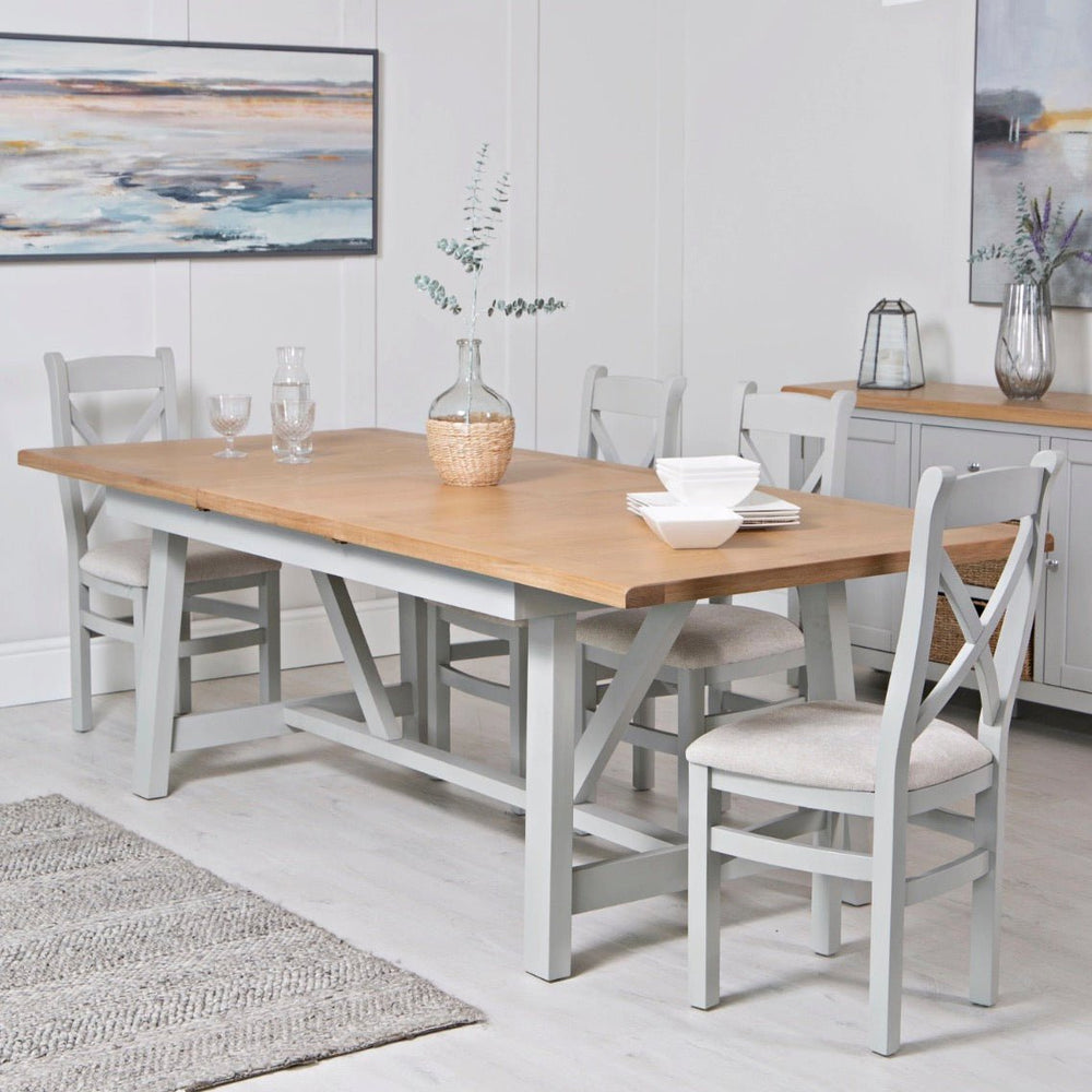 Loxhill Grey Butterfly Extending Dining Table - 1.8m2 - Duck Barn Interiors