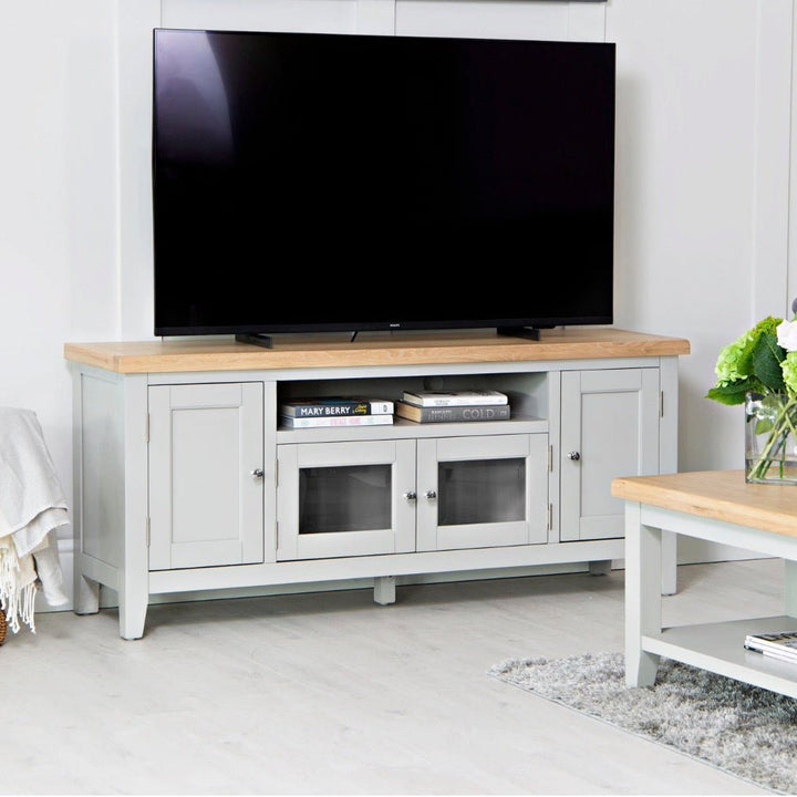 Loxhill Grey Large TV Stand10 - Duck Barn Interiors
