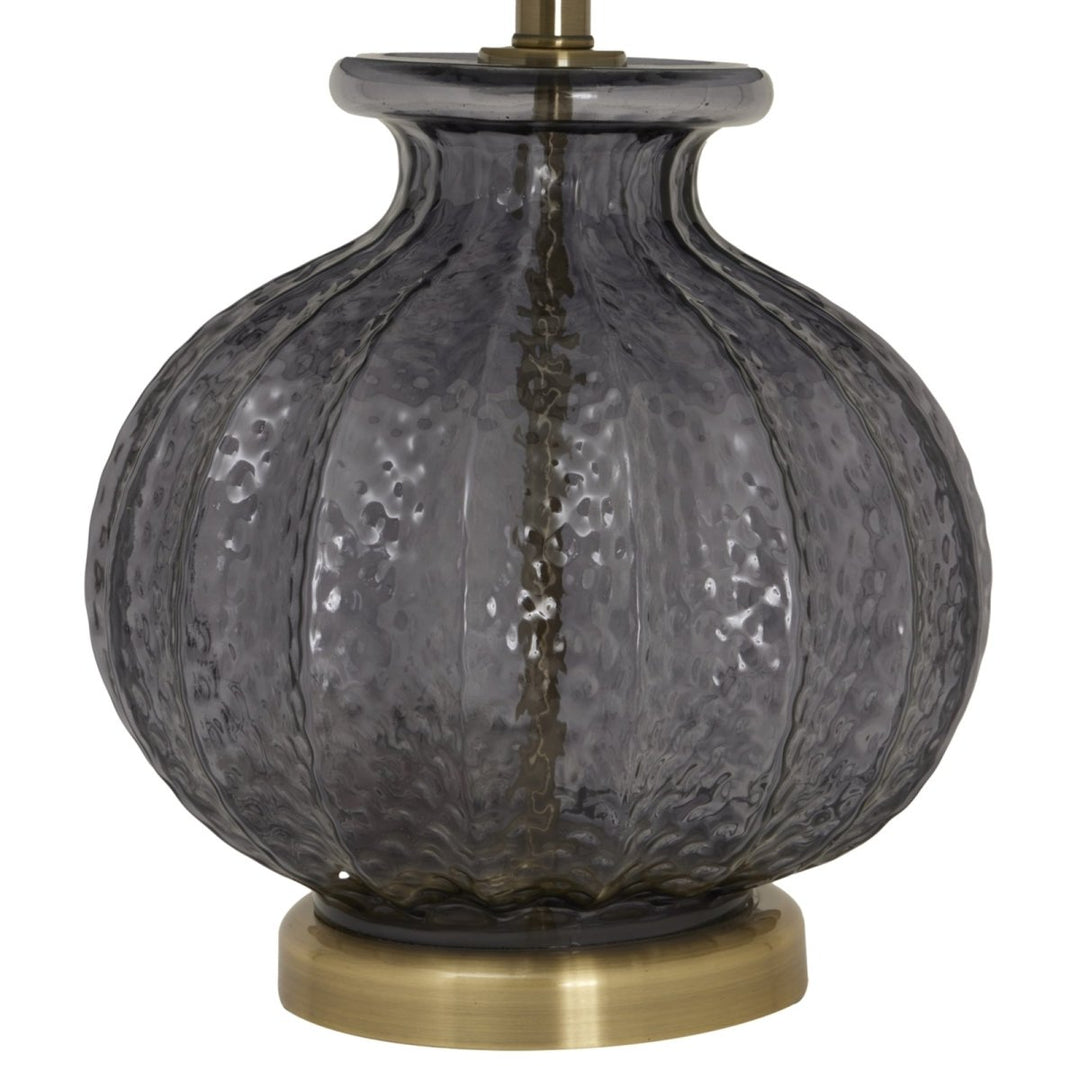 Luxton Glass Fluted Lamp With Black Velvet Shade2 - Duck Barn Interiors