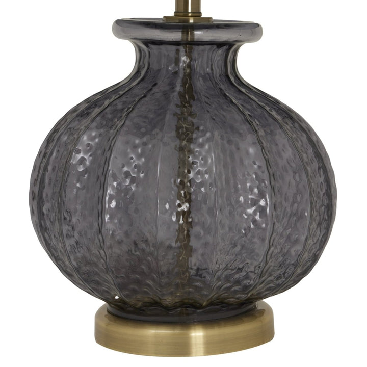 Luxton Glass Fluted Lamp With Black Velvet Shade2 - Duck Barn Interiors