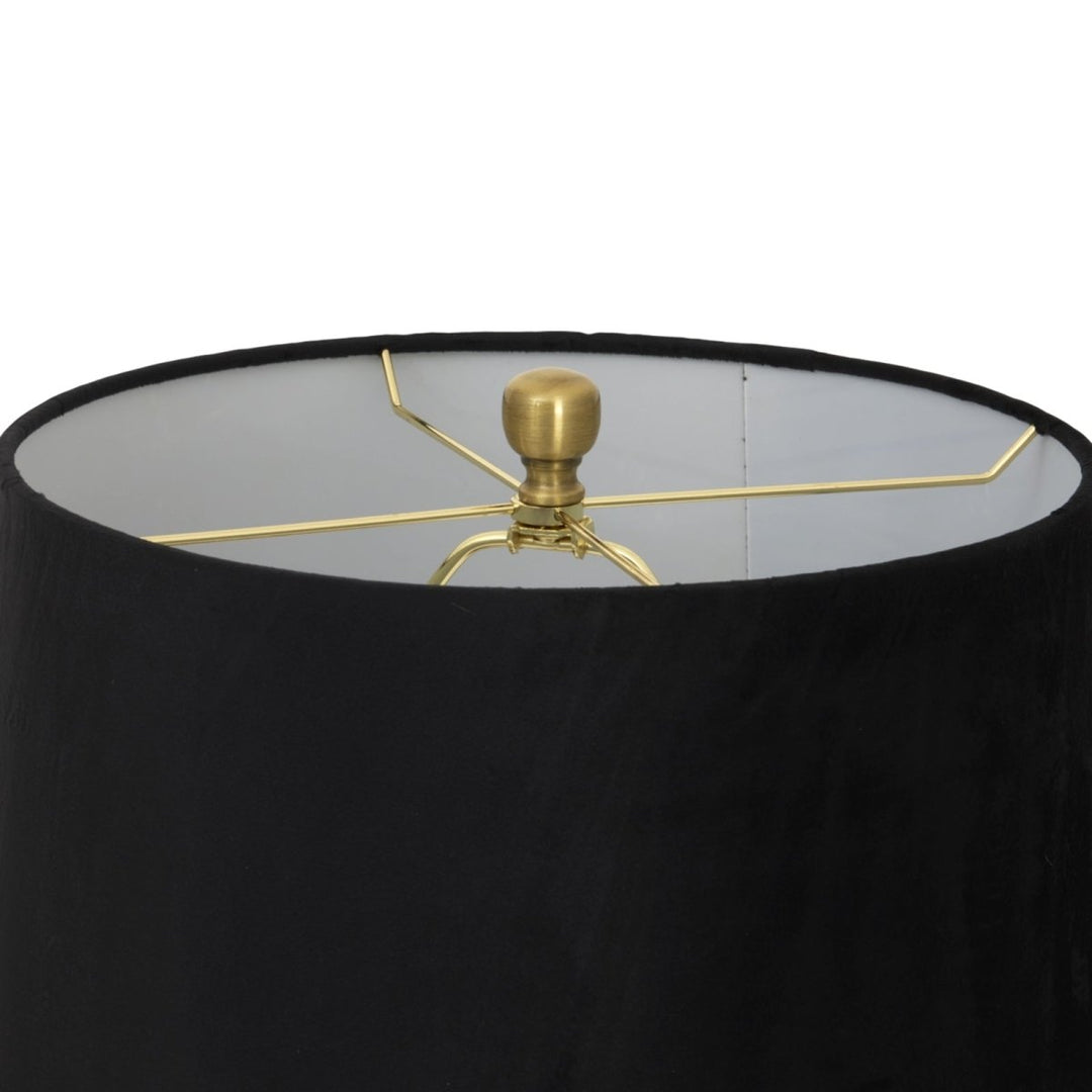 Luxton Glass Fluted Lamp With Black Velvet Shade4 - Duck Barn Interiors