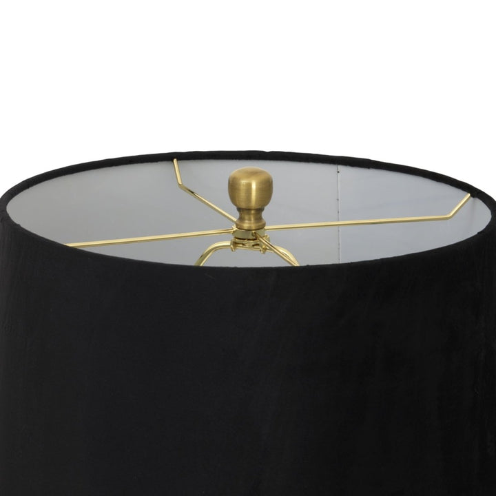 Luxton Glass Fluted Lamp With Black Velvet Shade4 - Duck Barn Interiors