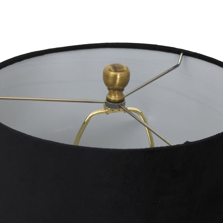Luxton Glass Ribbed Lamp With Black Velvet Shade3 - Duck Barn Interiors