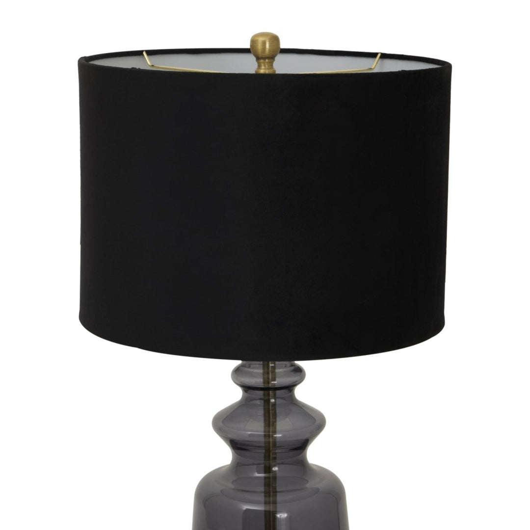 Luxton Glass Urn Lamp With Black Velvet Shade2 - Duck Barn Interiors