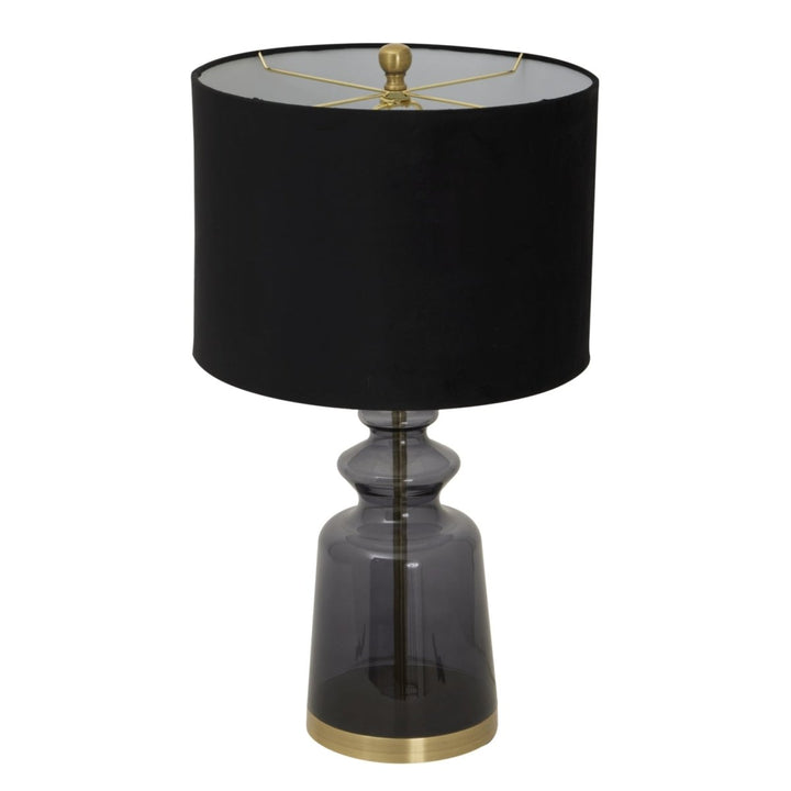 Luxton Glass Urn Lamp With Black Velvet Shade1 - Duck Barn Interiors
