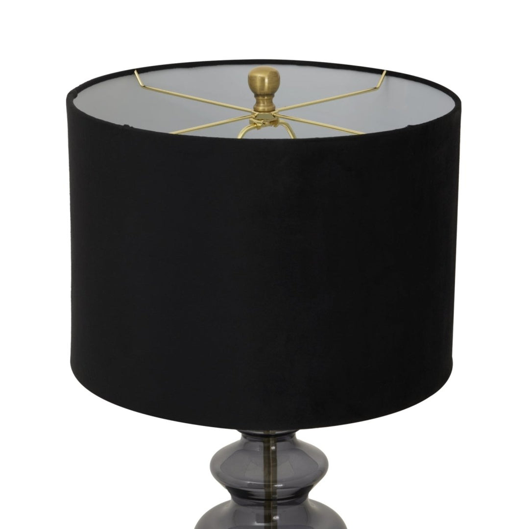 Luxton Glass Urn Lamp With Black Velvet Shade3 - Duck Barn Interiors