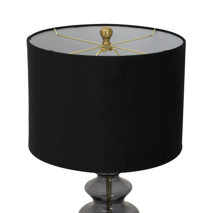 Luxton Glass Urn Lamp With Black Velvet Shade3 - Duck Barn Interiors