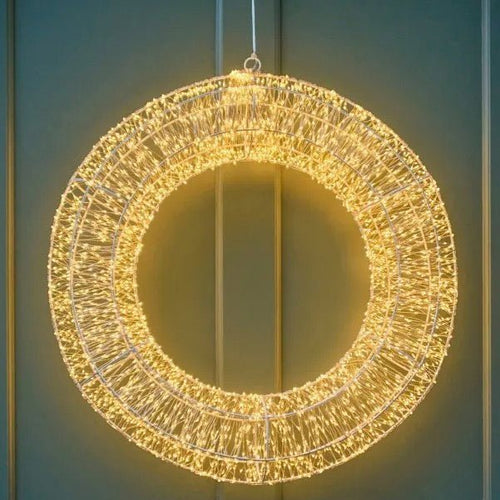 Luxury Galaxy Hanging Wreath with 960 Warm White LEDs (40cm) - SILVER