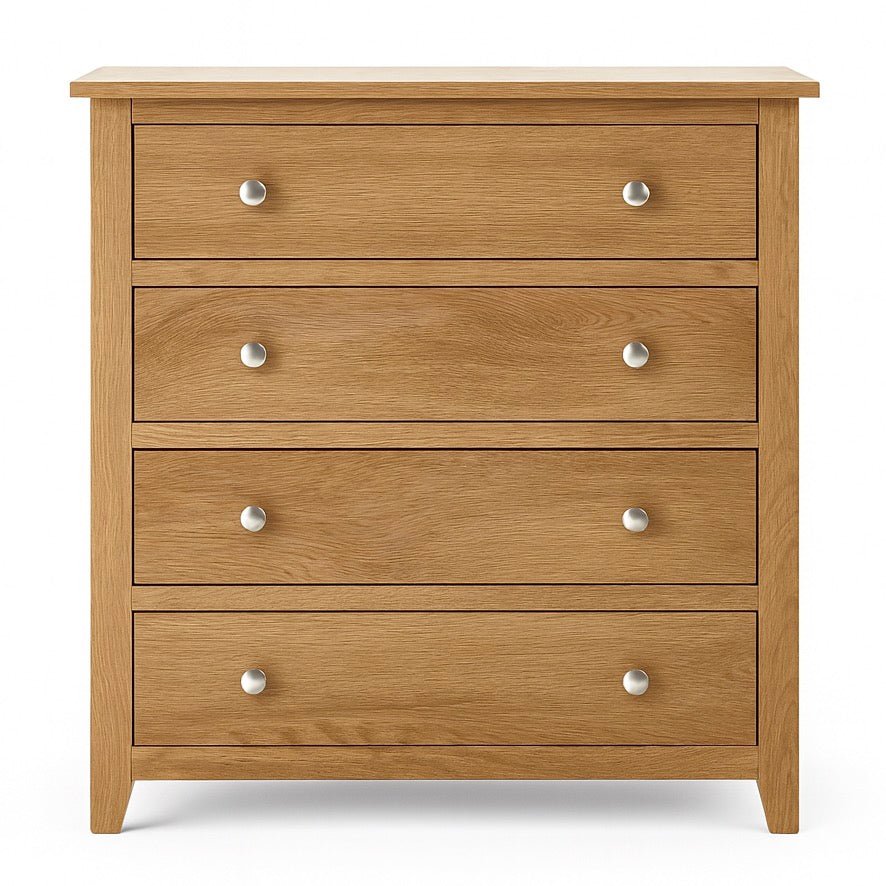 Mallory Oak 4 Drawer Chest of Drawers1 - Duck Barn Interiors